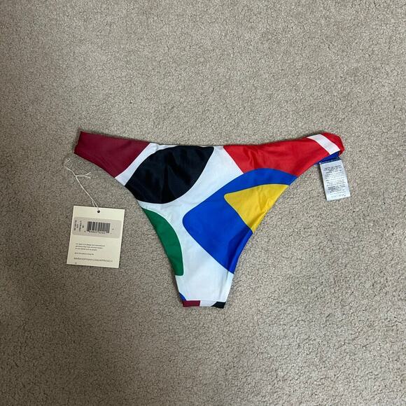 NWT Mara Hoffman Women's S ZOA Crimson Multi Bikini Swim Bottom NWT UPF50+ Sz S - Picture 4 of 5